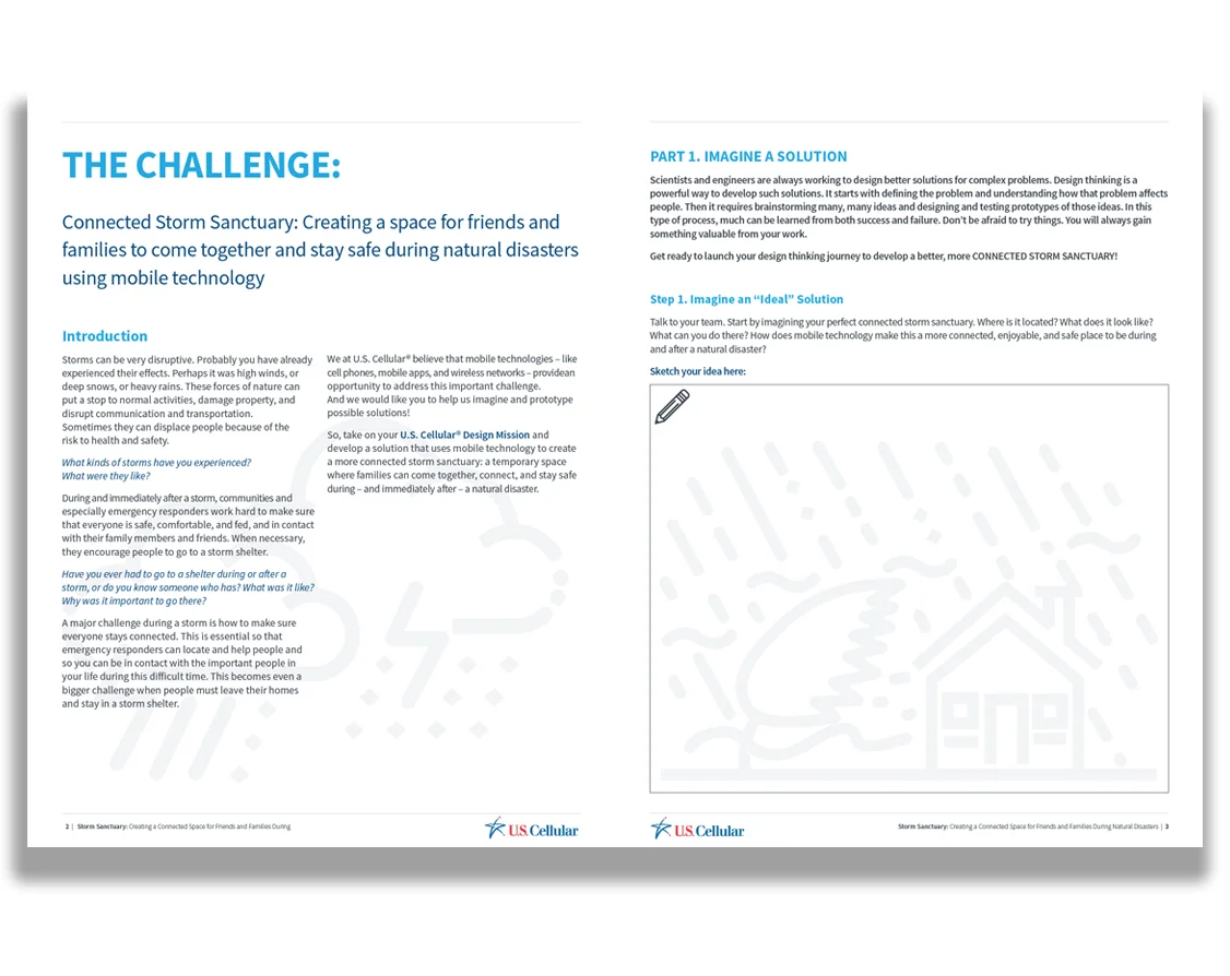 STEMconnector US Cellular student workbook design