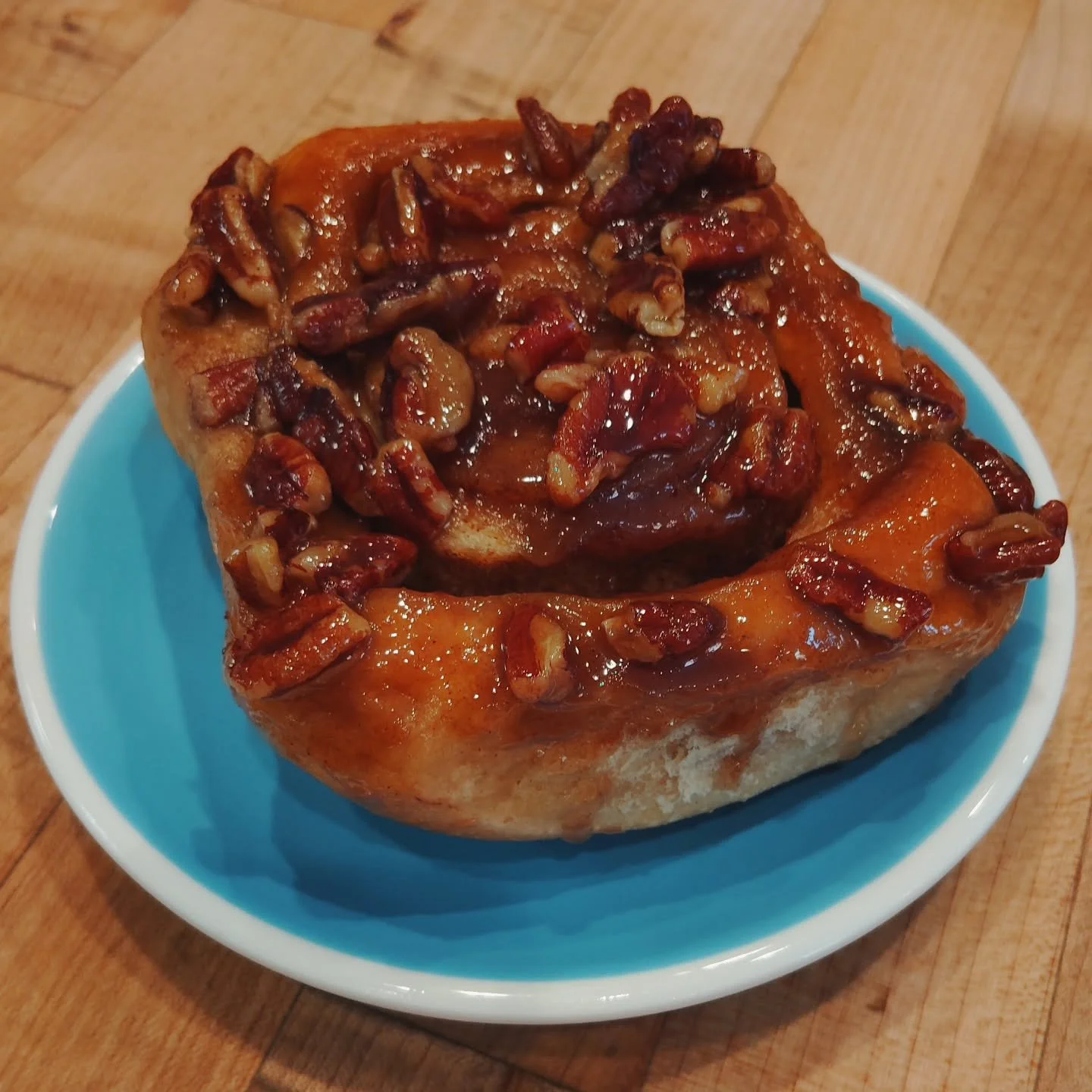 Y'all.

They're back.

That ooey-gooey shaped hole in your heart (stomach?) will once again be filled!

Caramel Pecan Rolls, in all of their gooey goodness, will be available daily starting tomorrow! We have napkins, forks, and a non-judgemental appr