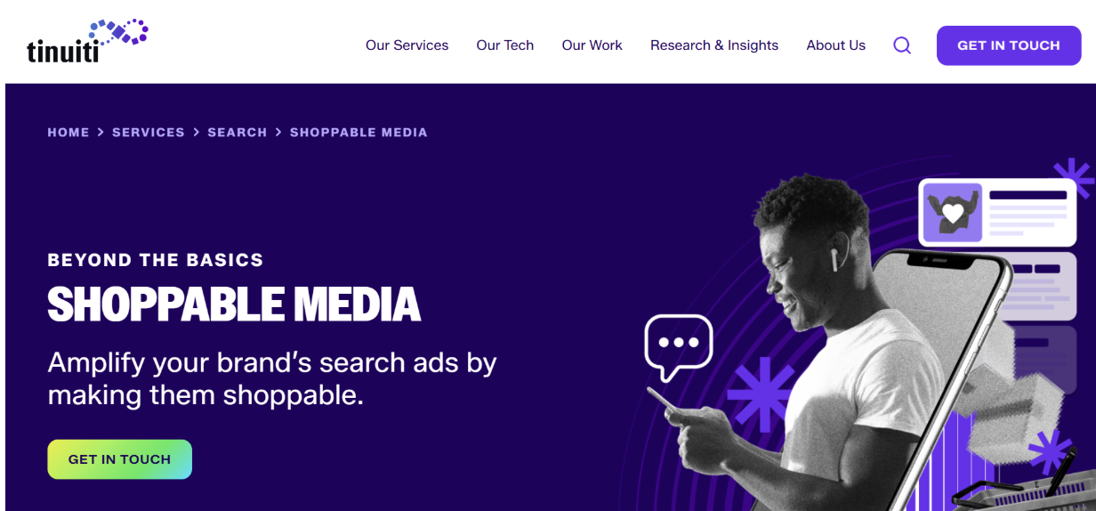 4. Tinuiti: Best for Enterprise Shoppable Media