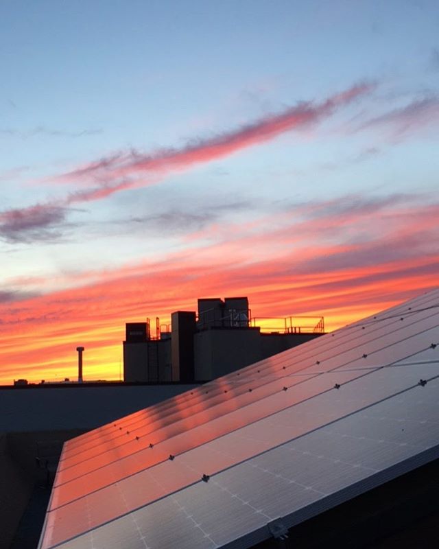 Solar panels and a sunset. #🌅