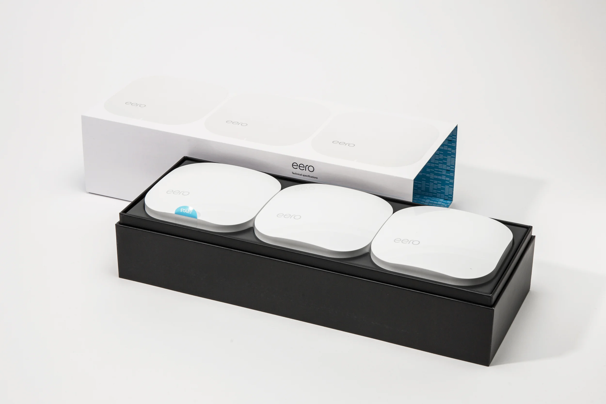  CREATIVE STRATEGY   Eero’s direct to consumer sales model allowed us to keep the packaging as simple and sophisticated as the brand itself. To convey the mesh technology we commissioned a local illustrator to help us concept and design a fictional h