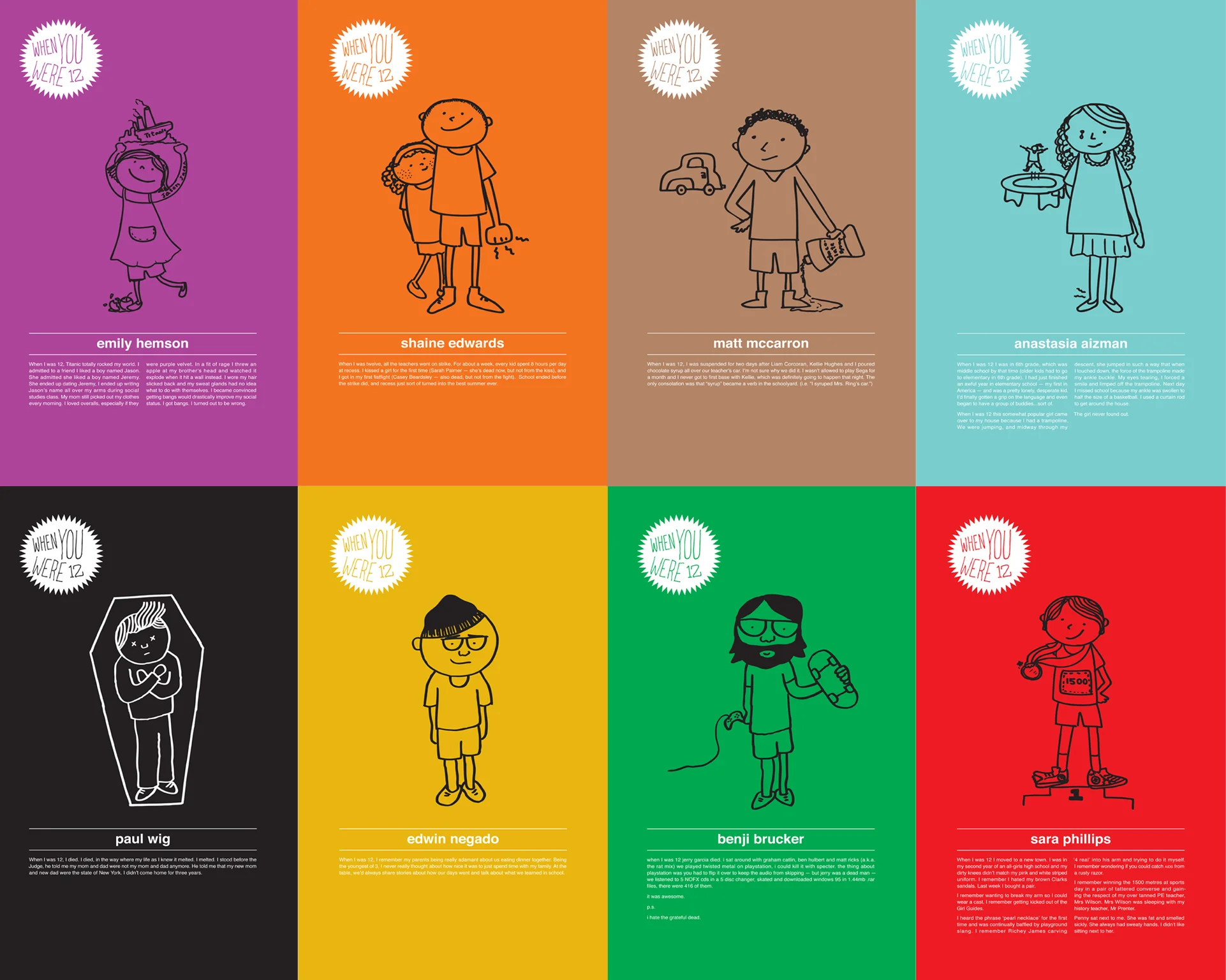 WK12's stories from when we were 12. Illustrations: Yi-Fan Lu and Alexander Barrett