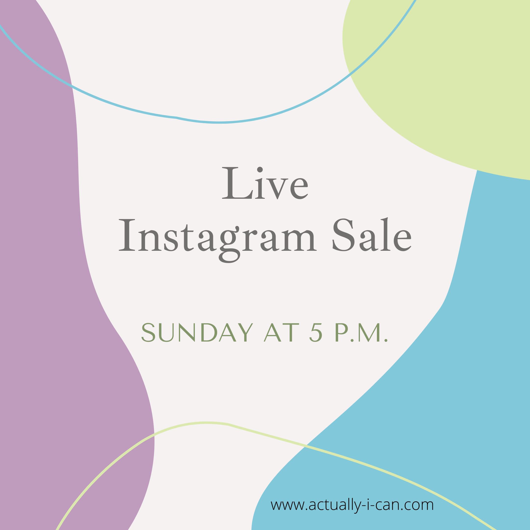 Live Instagram Sale tomorrow at 5 pm EDT