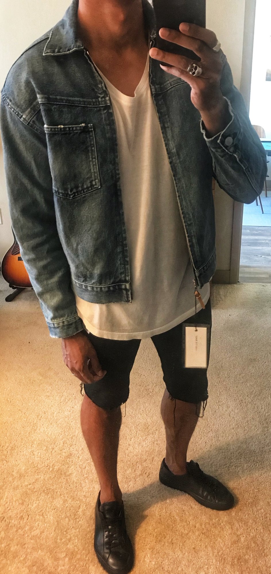john elliott denim zip blouson