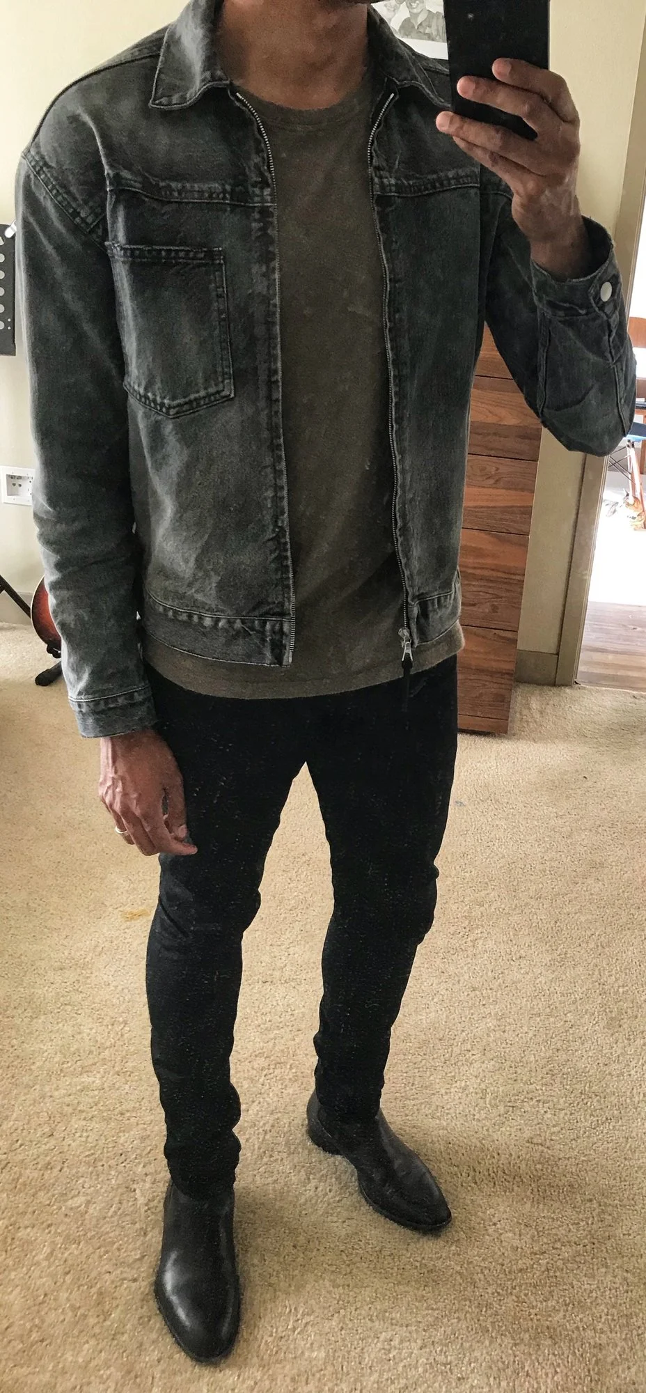 john elliott denim zip blouson