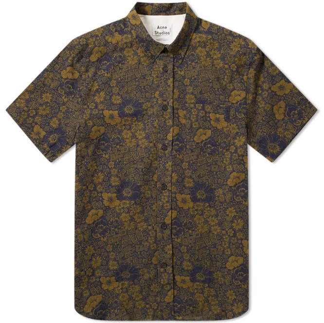 ACNE STUDIOS ISHERWOOD FLORAL SHORT SLEEVE SHIRT