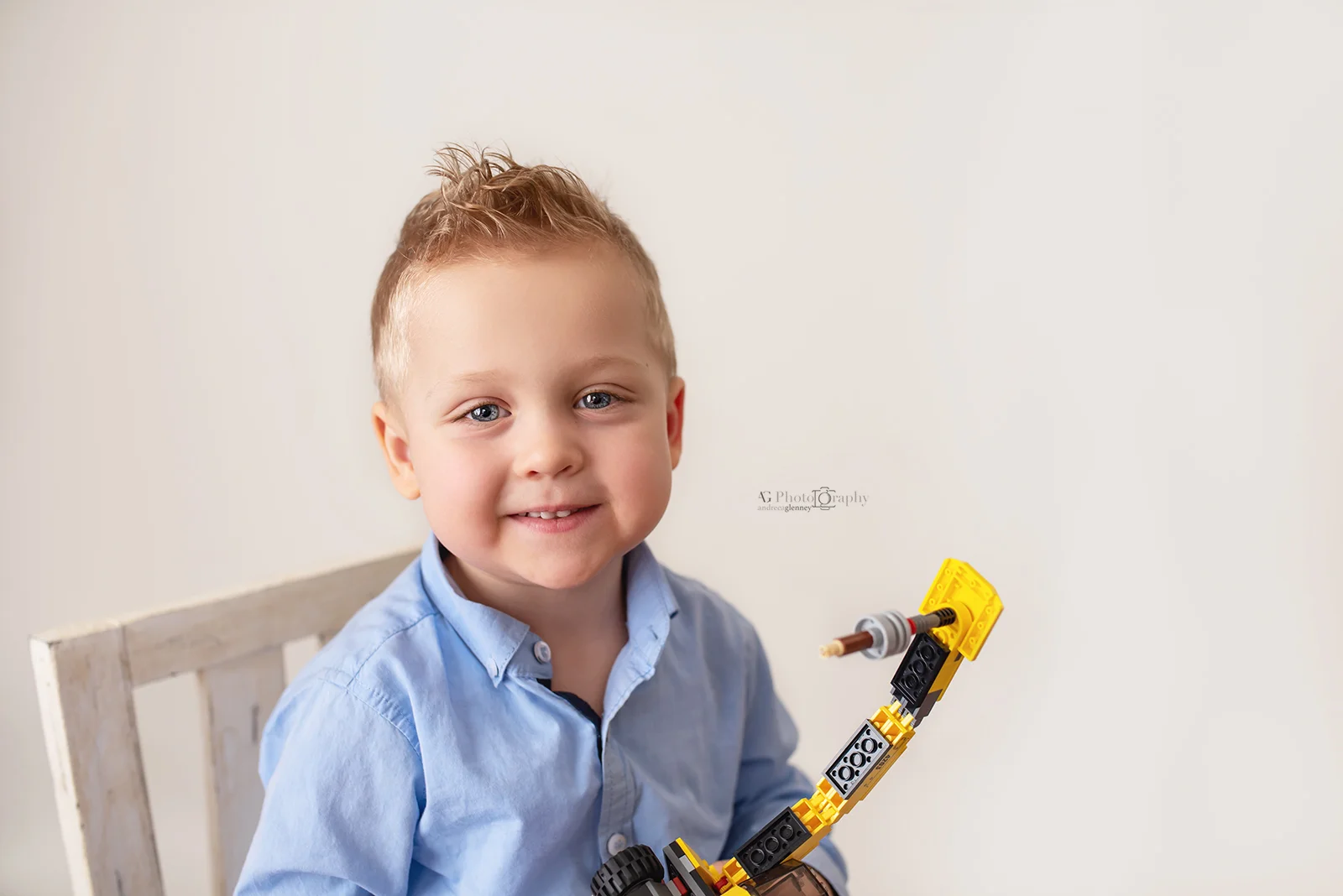 Studio portrait of a little boy in Bergen County, New Jersey