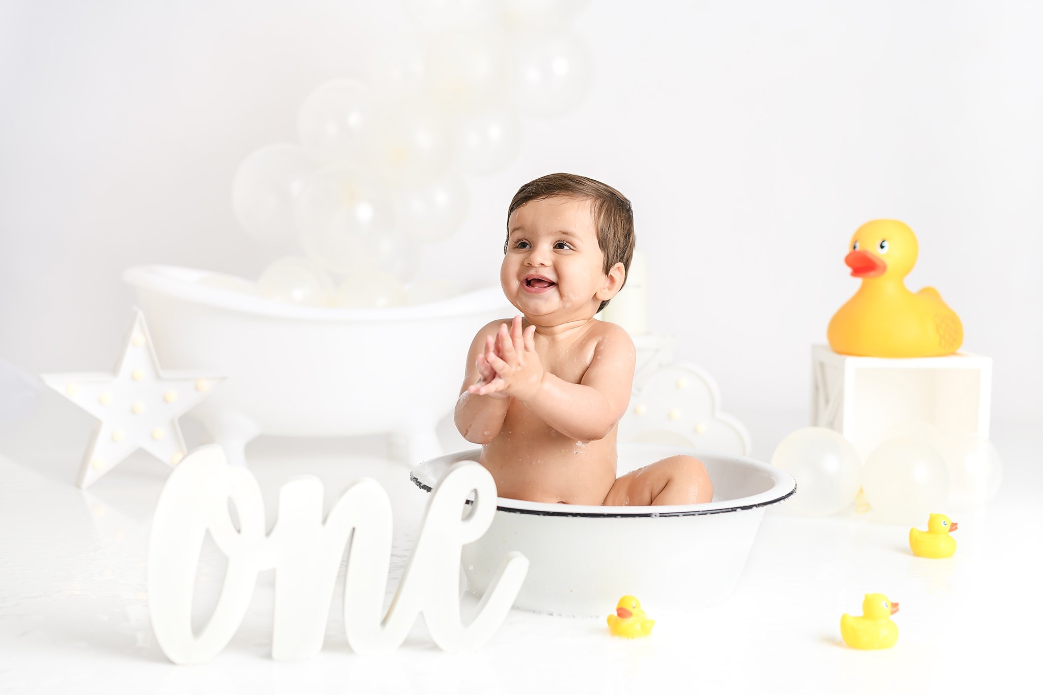 Rubber duckie bubble bath-boy