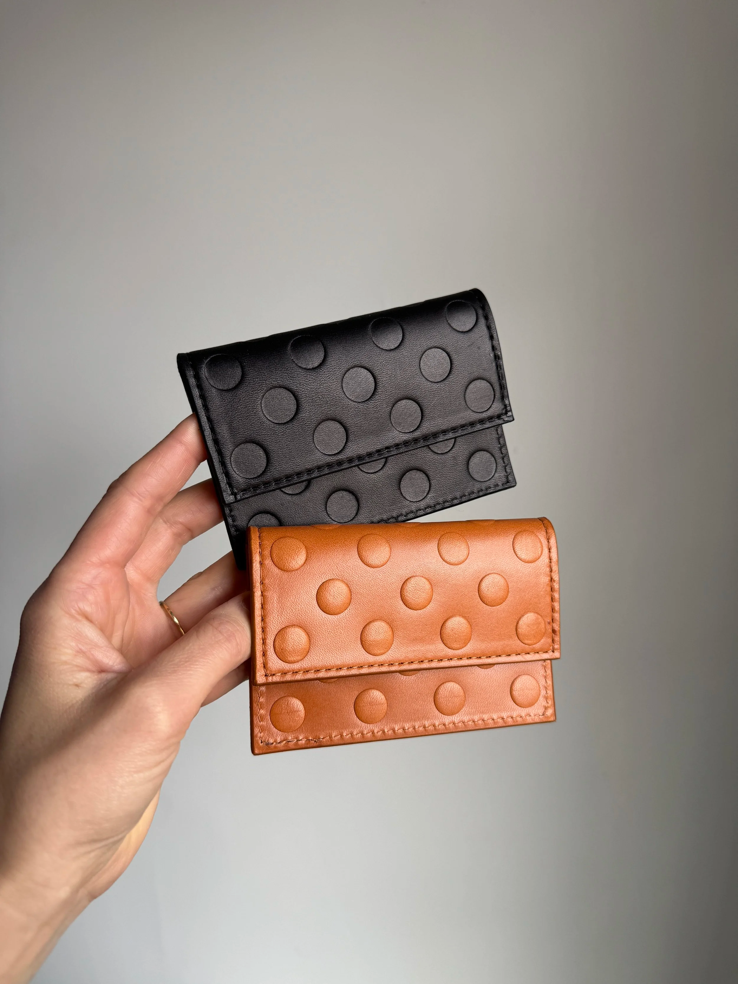 Polka Dot Card Wallet- Black