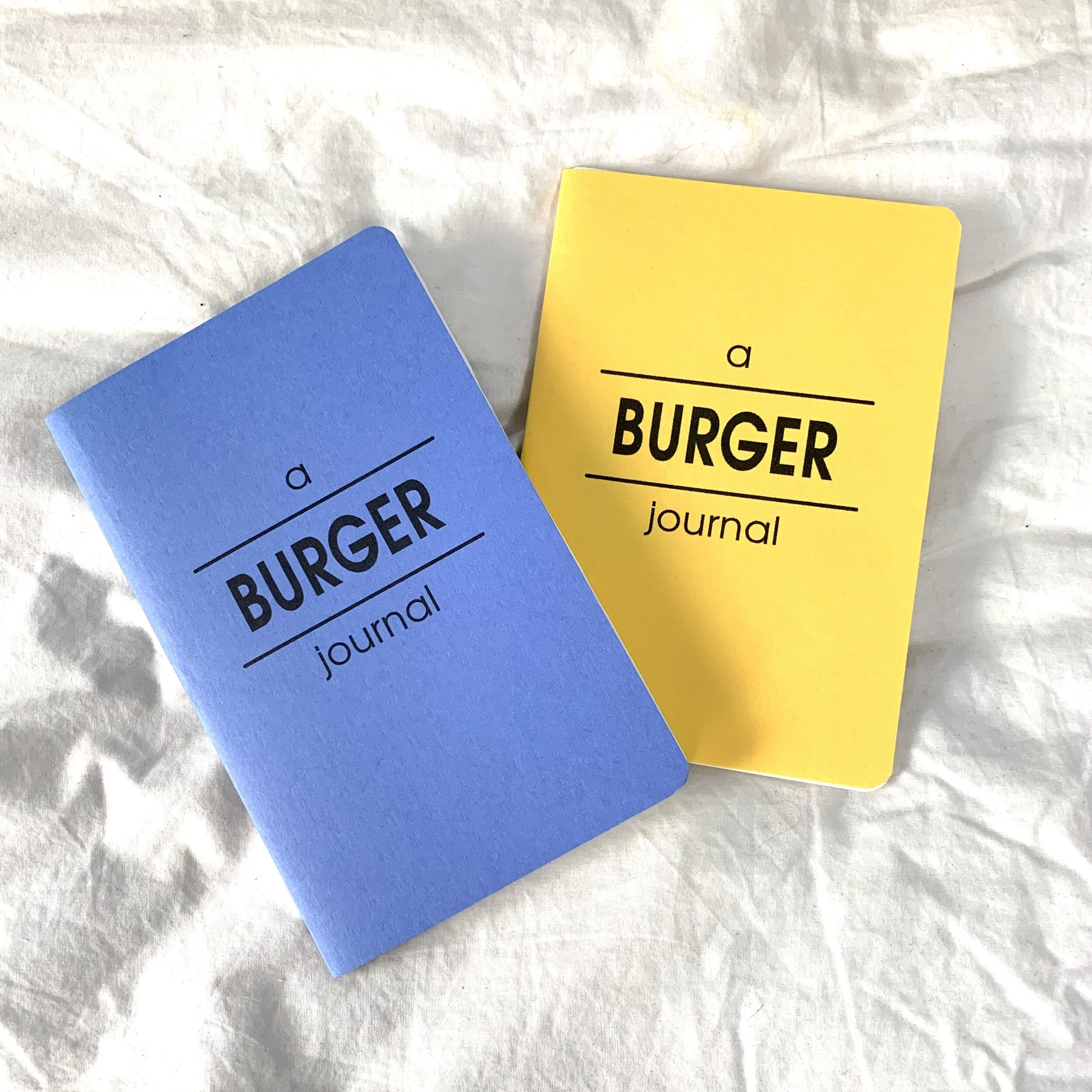 Set of two mini journals, yellow and blue