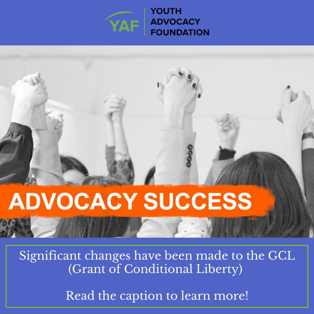 Significant Changes to Grant of Conditional Liberty! — Youth Advocacy Foundation