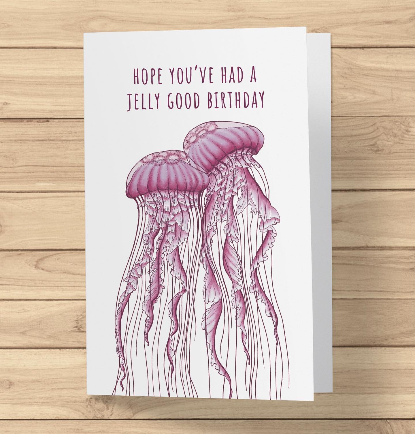 I&rsquo;ve heard jellyfish love a good party, and these two already look like they&rsquo;re dancing

&bull;&bull;&bull;

#jellyfish #jellyfishart #birthdaycard #funnybirthdaycards #micronpen #wildlifeart #wildlifeillustration #natureillustration #nat