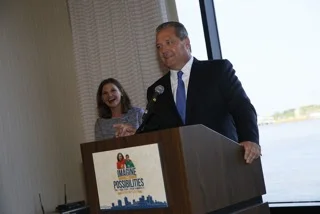Dennis Murphy regales the crowd upon acceptance of the Boys & Girls Clubs of America 2016 Government Affairs Professional of the Year Award. 