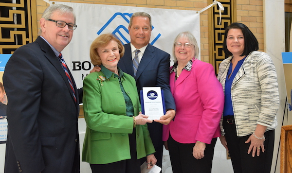 Harriette Chandler, President of the Massachusetts Senate, accepts the 2018 Champion of Youth Award from the Massachusetts Alliance of Boys & Girls Club on March 15, 2018 at the Massachusetts State House.