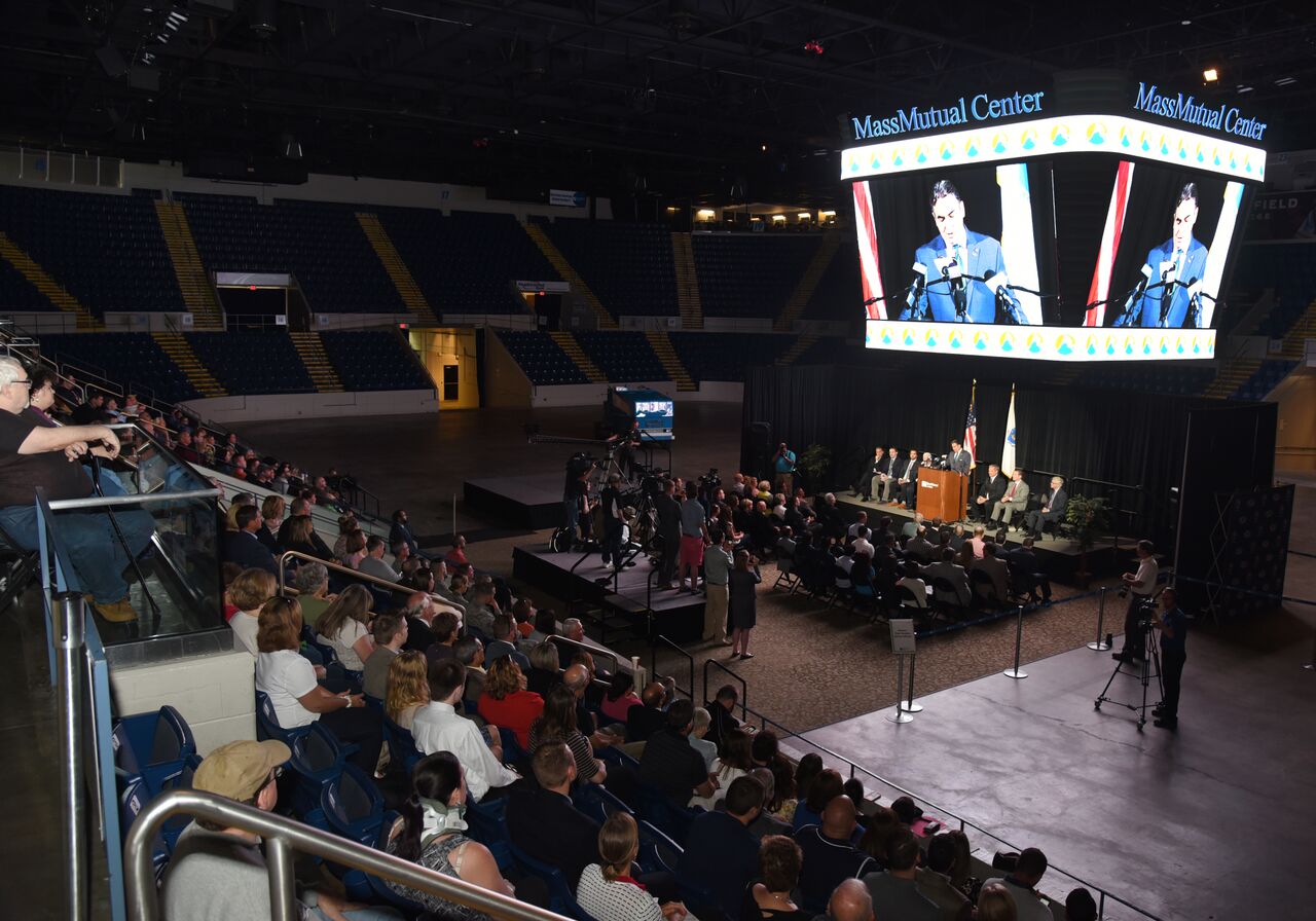 Ventry Associates helped orchestrate the purchasing and rebranding of the AHL franchise, the Springfield Thunderbirds. The team’s unveiling took place on June 15, 2016 at the MassMutual Center in Springfield.
