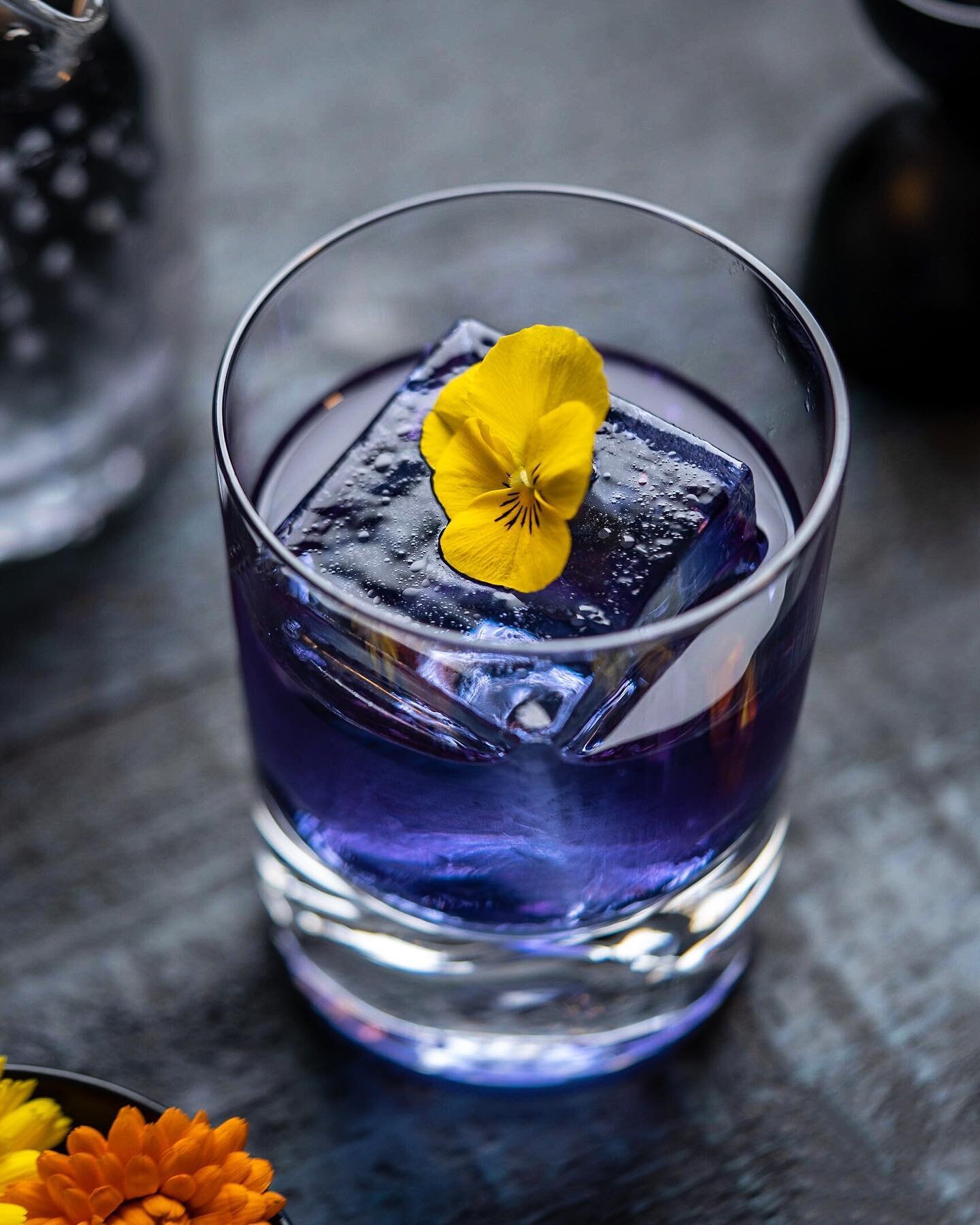 Back on that mezcal kick! I&rsquo;ve been experimenting with pairing mezcal and singani together (an amazing Bolivian grape-based spirit) so I thought I&rsquo;d try that combo in an Old Fashioned format. The deep blue color is from infusing the mezca