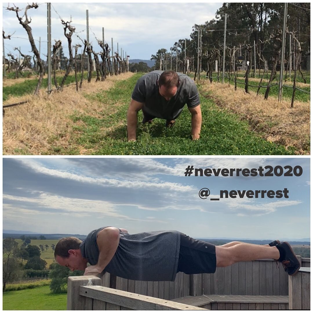 Getting in some push-ups in Hunter Valley wine country .. 1000 down.. 1000 to go for me 

Head to www.neverrest.com.au to donate push-ups to a good cause

#neverrest2020 @_neverrest