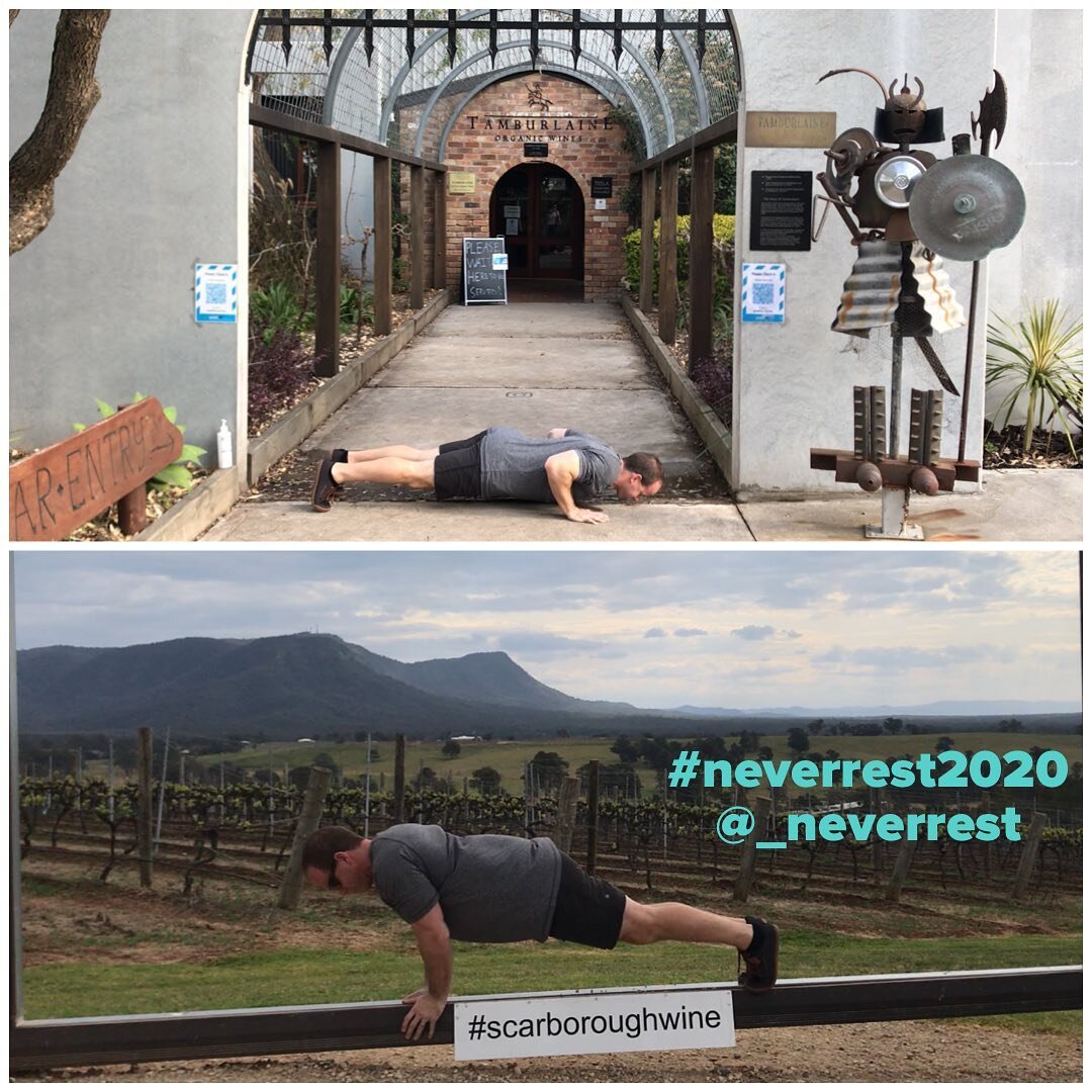 Getting in some push-ups in Hunter Valley wine country .. 1000 down.. 1000 to go for me 

Head to www.neverrest.com.au to donate push-ups to a good cause

#neverrest2020 @_neverrest