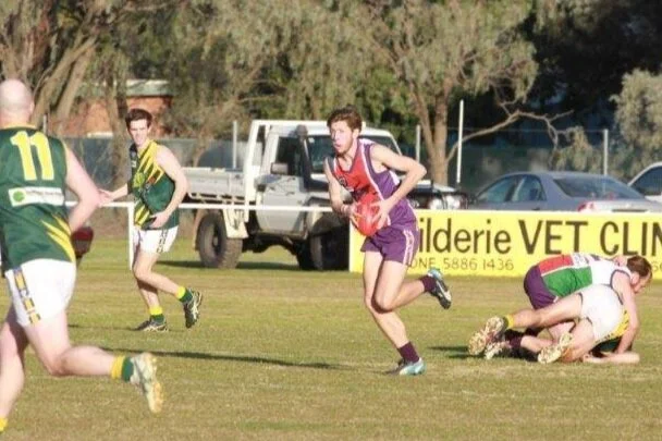 Playing senior football for Jerilderie Football Club. 2015