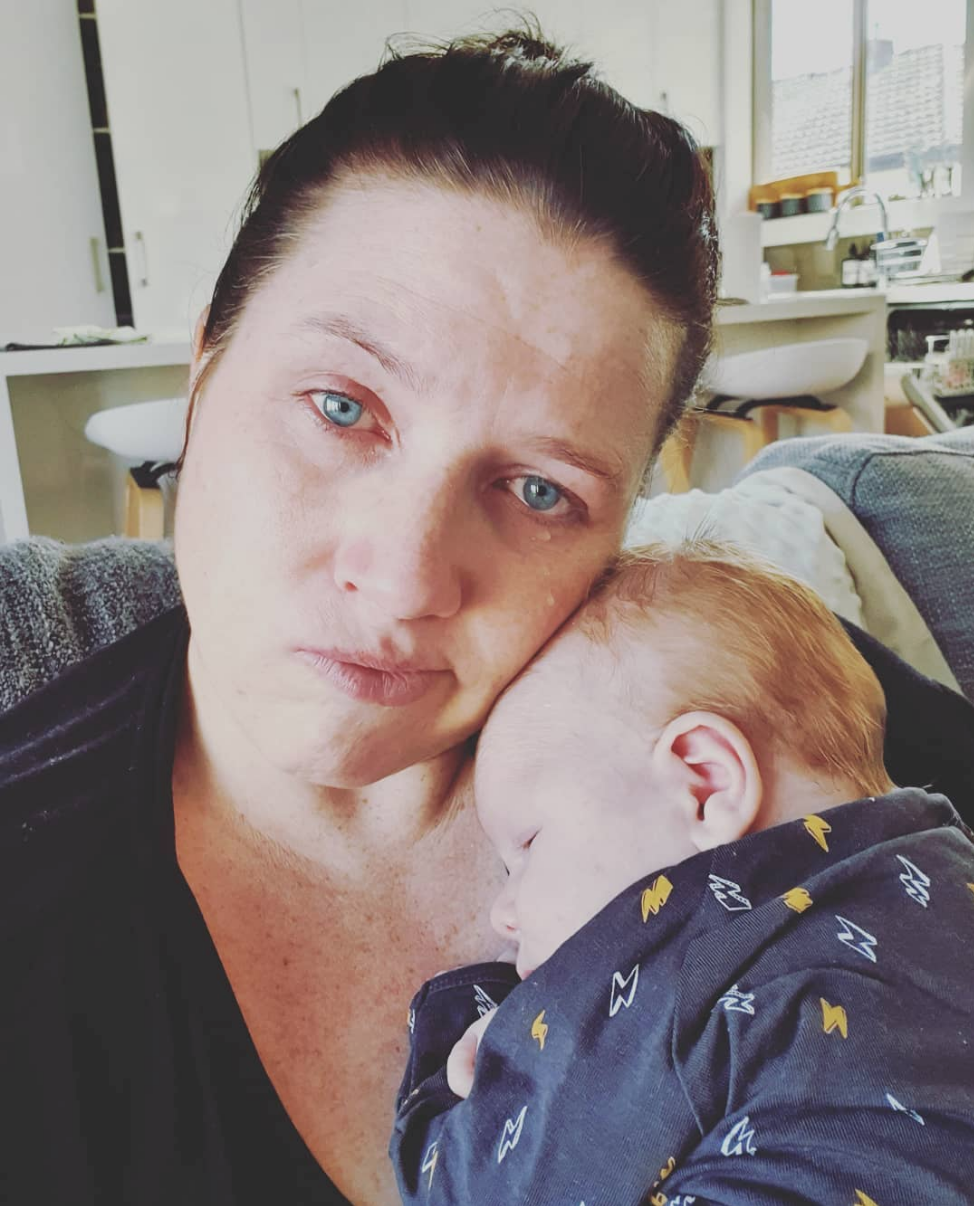 Today the little man is one month, but instead of the usual "everything is happy days photo" I'm posting this one...