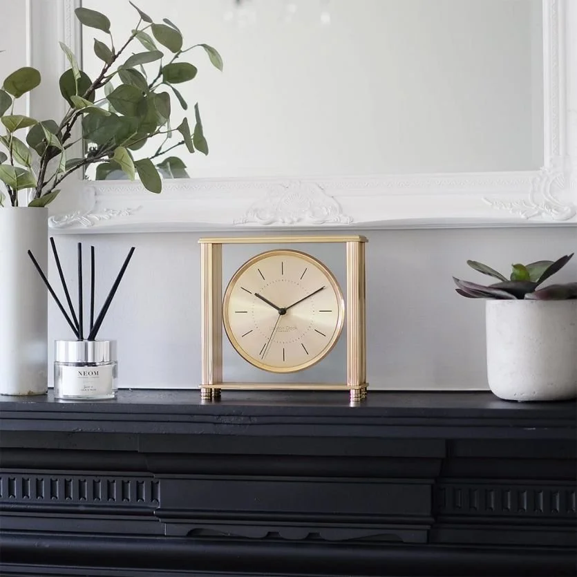 Square Gold Large Mantel Clock — Hallmark Goldsmiths