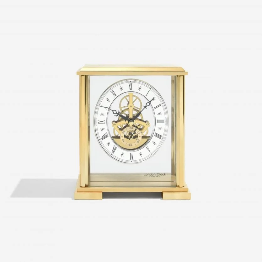 Square Top Skeleton Mantel Clock — Hallmark Goldsmiths