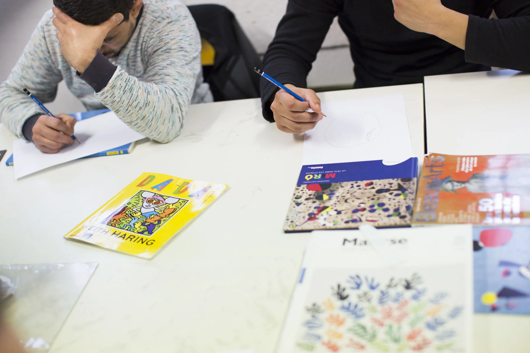 Phase de documentation et d’échanges autour des artistes Matisse, Mirò et Keith Haring