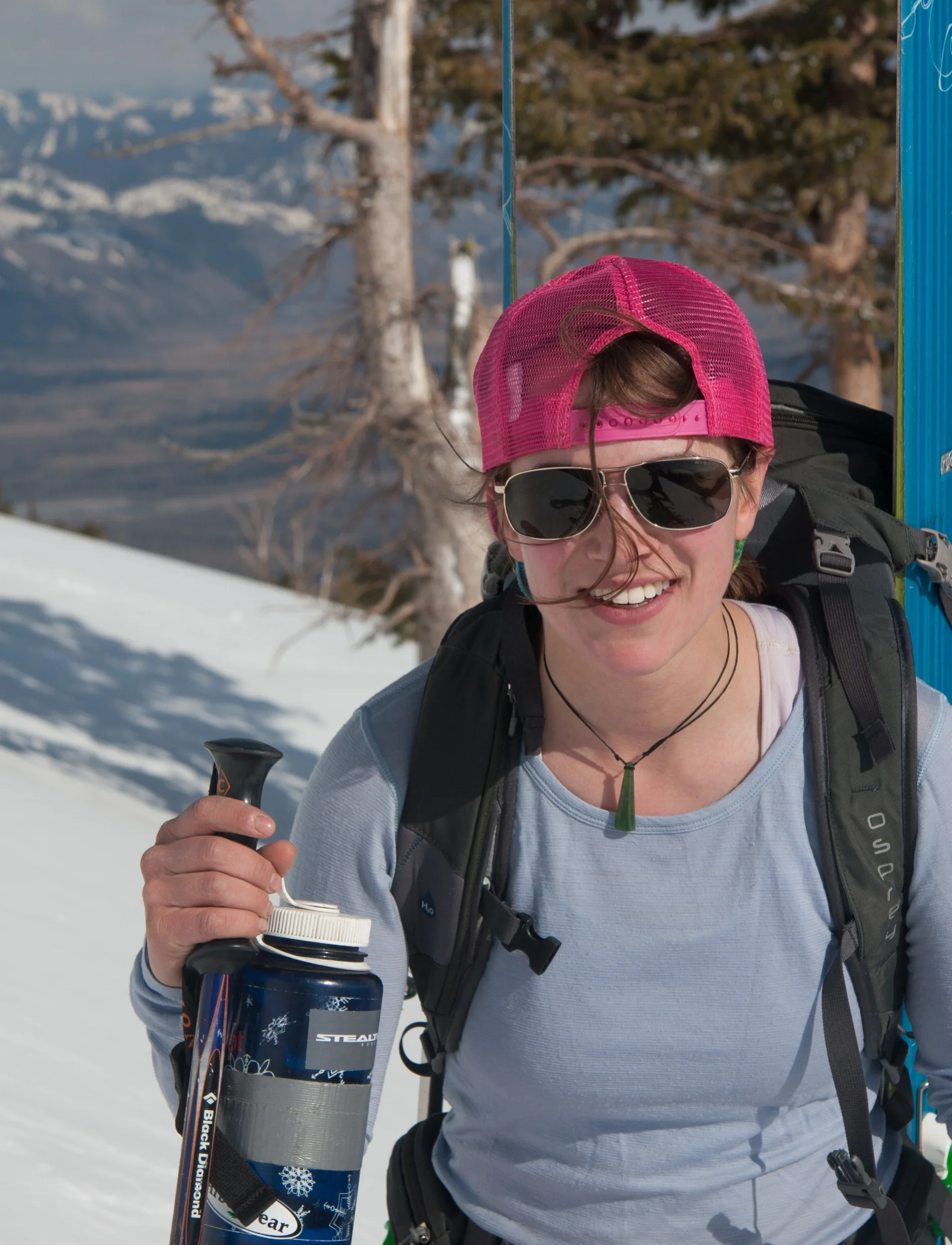 Founder Lorin paley taking a breather while skiing in the tetons.
