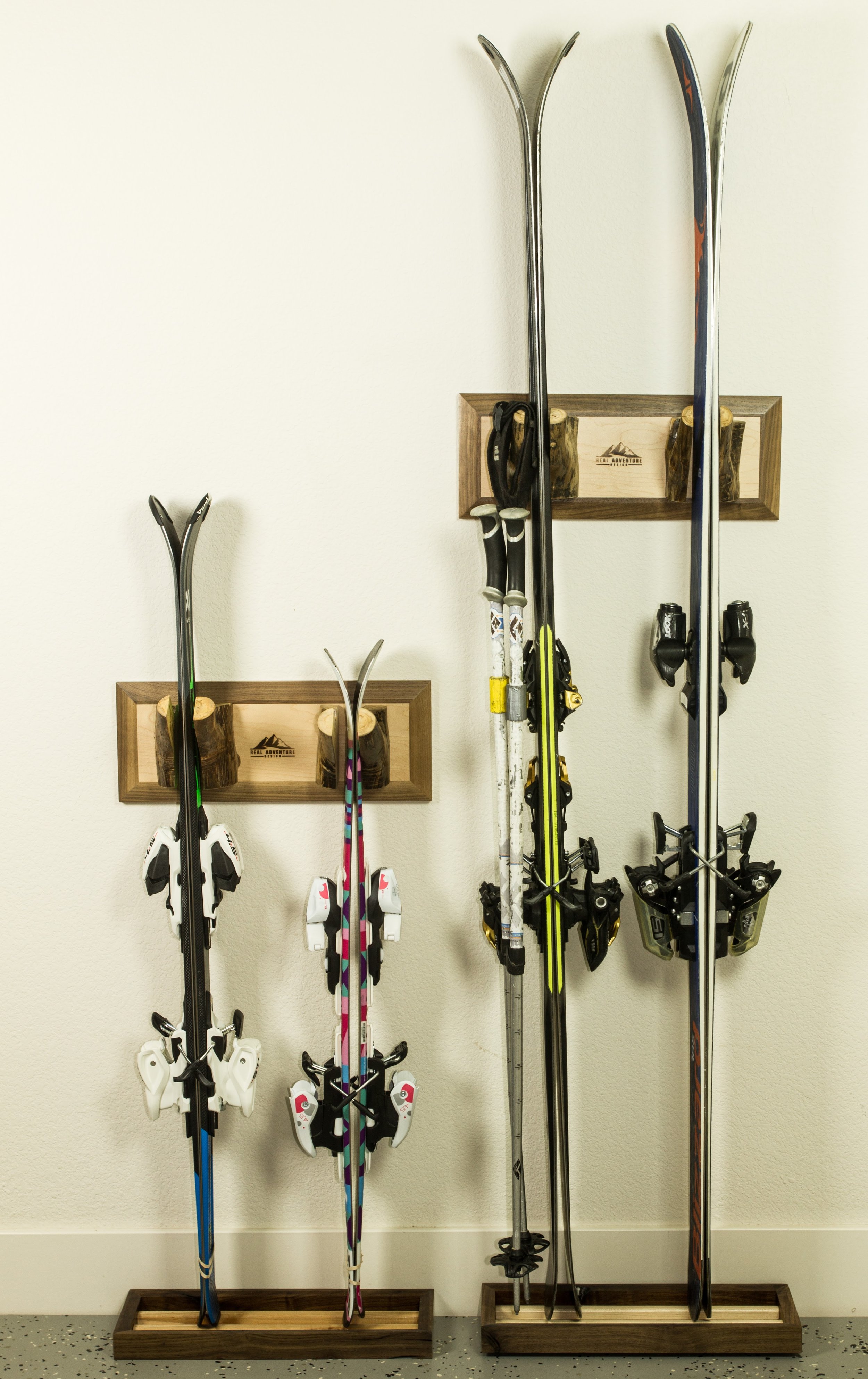  For kids skis, mount one rack lower and move it up as they grow.&nbsp; 