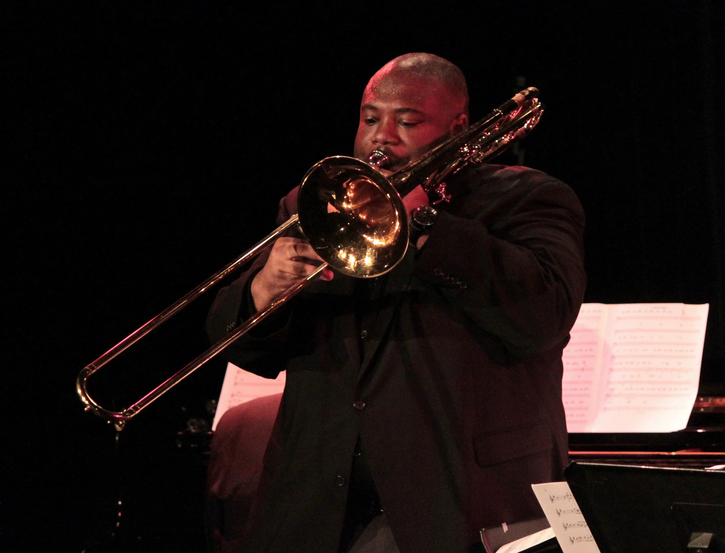  David White, trombone. David White Jazz Orchestra live in performance at Symphony Space. New York, NY. 2011. Photo by Donna Davis. 
