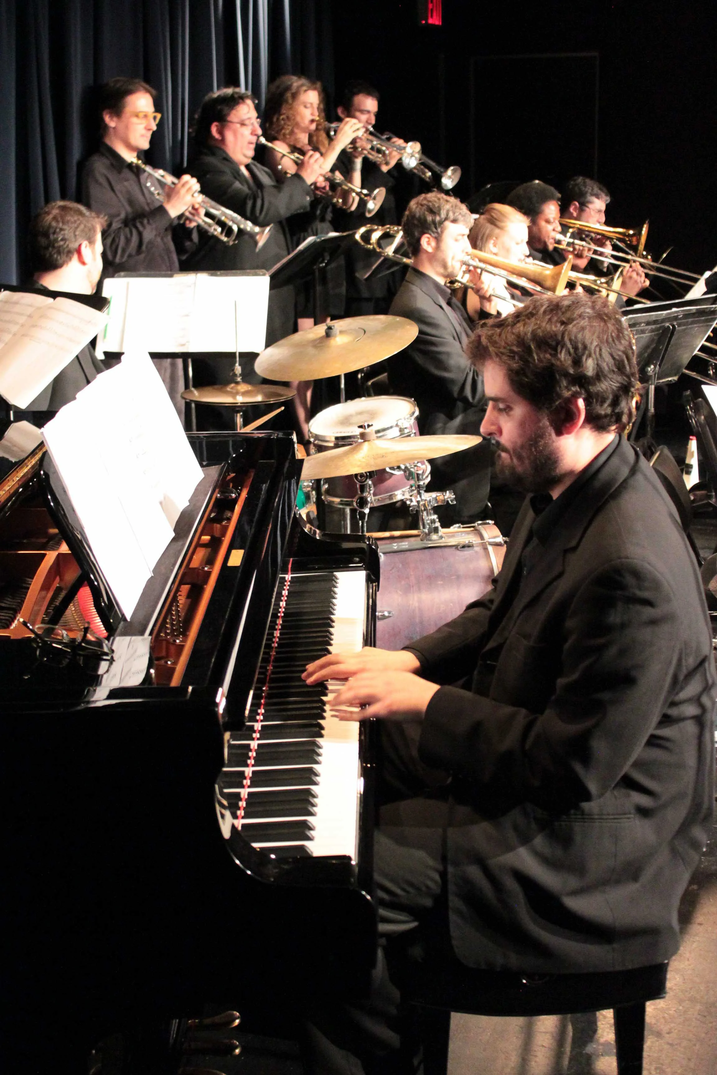  Volker Goetze, trumpet, Irv Grossman, trumpet, Alicia Rau, trumpet, Michael Irwin, trumpet. Rick Parker, trombone, Melissa Gardiner, trombone, Barry Cooper, trombone, Robert Stattel, bass trombone. Sam Taylor, tenor saxophone, Omar Daniels, alto sax