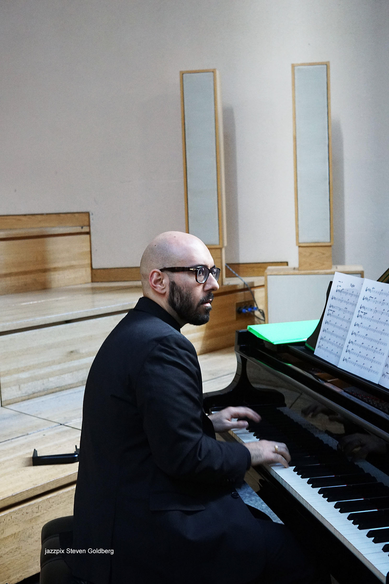  Angelo DiLoreto, piano. David White Jazz Orchestra. Live at Midday Jazz CD Release concert at Saint Peter's Church, New York, NY. 2017. Photo by Steven Goldberg.   