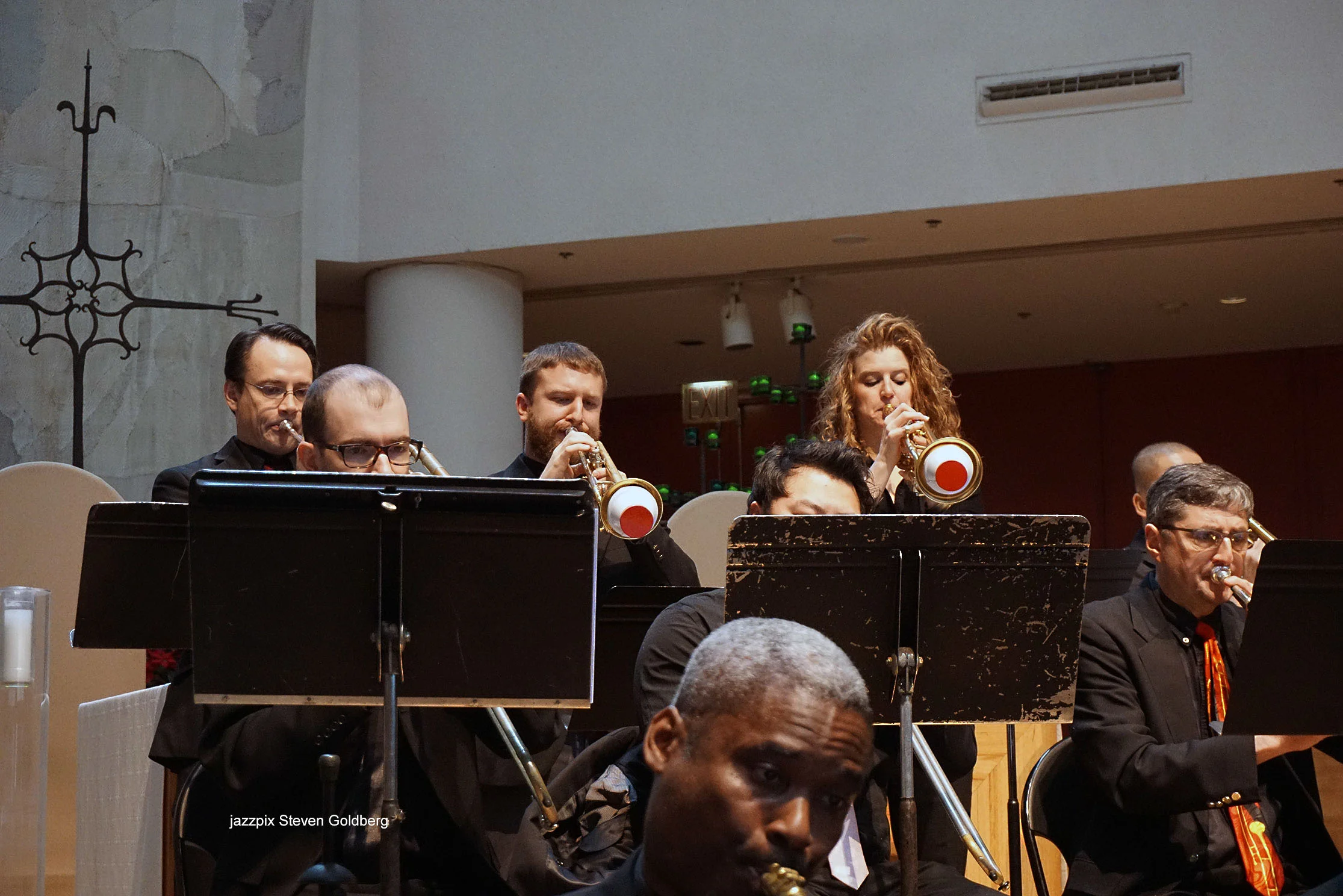  Colin Brigstocke, trumpet, Ron Harter Trumpet, Alicia Rau, trumpet. James Hall, trombone, Jimmy O'Connell, trombone, Robert Stattel, trombone, Beavin Lawrence, tenor saxophone. David White Jazz Orchestra. Live at Midday Jazz CD Release concert at Sa
