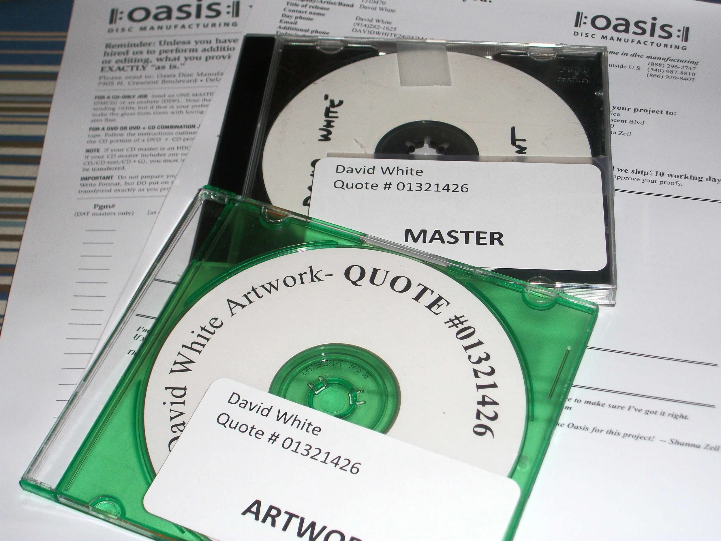  Audio masters and artwork. David White Jazz Orchestra. Flashpoint. Mister Shepherd Records (MSR-10614). Recording session at Skyline Studios, New York, NY. 2010.   