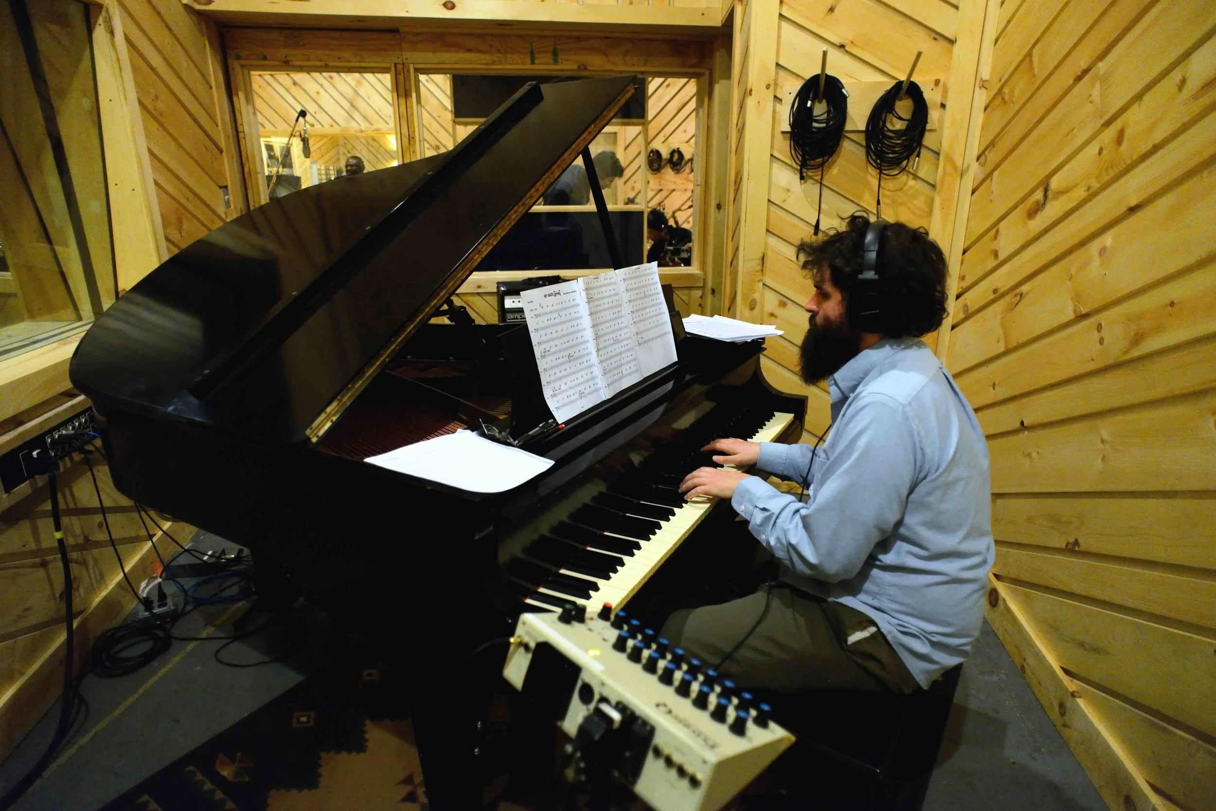  Nick Consol, piano. David White Jazz Orchestra. The Chase. Mister Shepherd Records (MSR-10615). Recording session at The Bunker Studio, Brooklyn, NY. 2014. Photo by Joe Josephs.   
