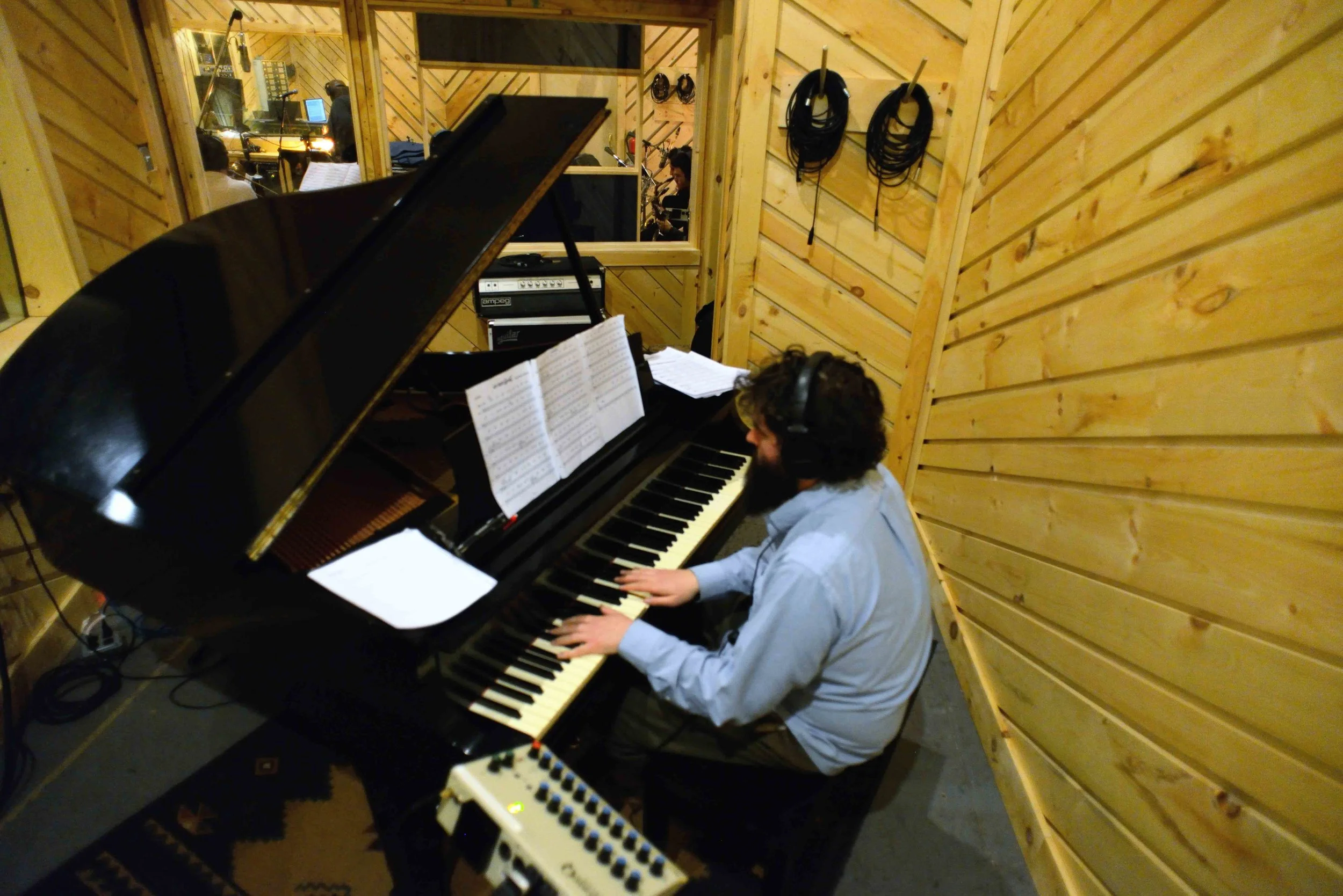  Nick Consol, piano. David White Jazz Orchestra. The Chase. Mister Shepherd Records (MSR-10615). Recording session at The Bunker Studio, Brooklyn, NY. 2014. Photo by Joe Josephs.   