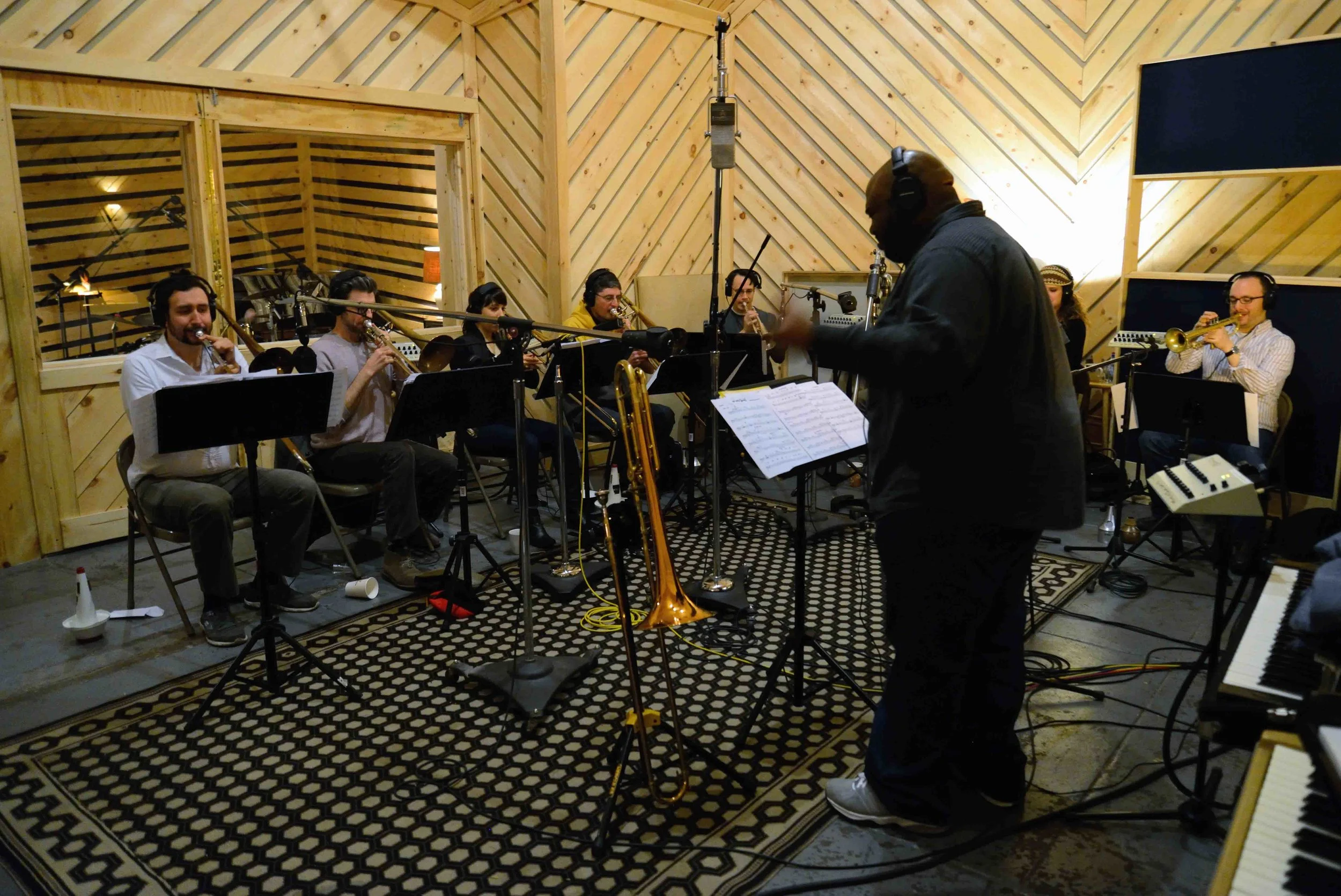  Ryan Cavan, drums. Dan Reitz, trombone, Rick Parker, trombone, Alaina Alster, trombone, Robert Stattel, bass trombone, Colin Brigstocke, trumpet, Alicia Rau, trumpet, Pablo Masis, trumpet. David White, Music Director. David White Jazz Orchestra. The