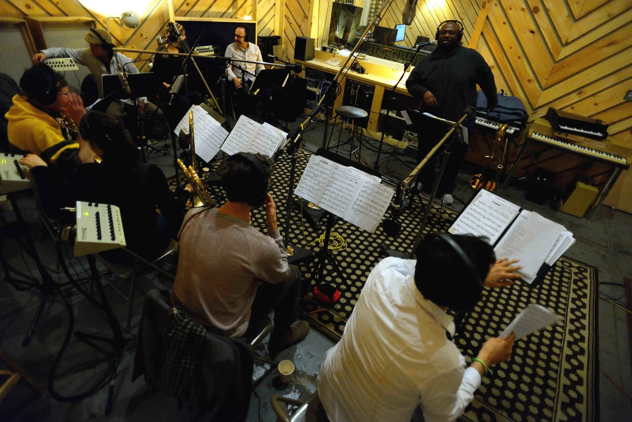  Dan Reitz, trombone, Rick Parker, trombone, Alaina Alster, trombone, Robert Stattel, bass trombone, Colin Brigstocke, trumpet, Alicia Rau, trumpet, Pablo Masis, trumpet. David White, Music Director. David White Jazz Orchestra. The Chase. Mister Shep