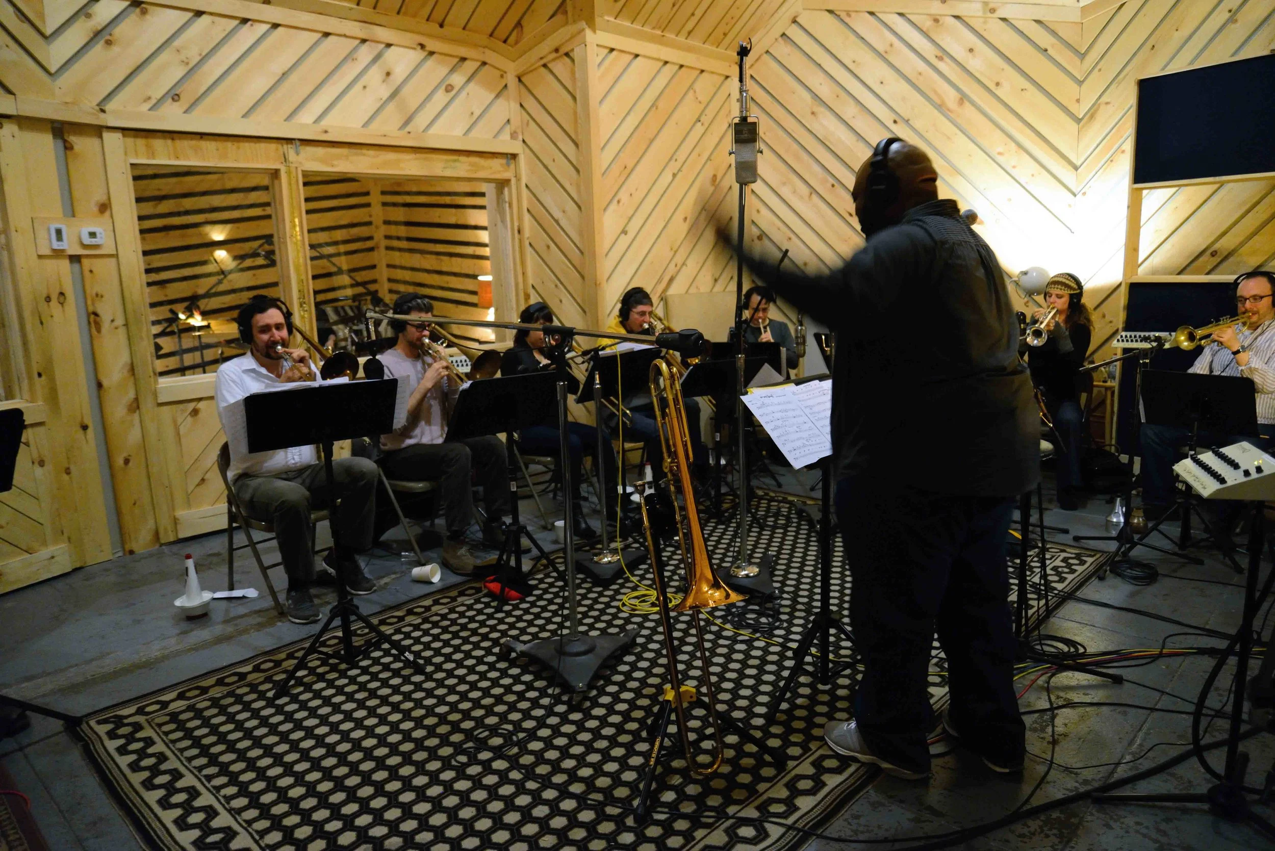  Ryan Cavan, drums. Dan Reitz, trombone, Rick Parker, trombone, Alaina Alster, trombone, Robert Stattel, bass trombone, Colin Brigstocke, trumpet, Alicia Rau, trumpet, Pablo Masis, trumpet. David White, Music Director. David White Jazz Orchestra. The