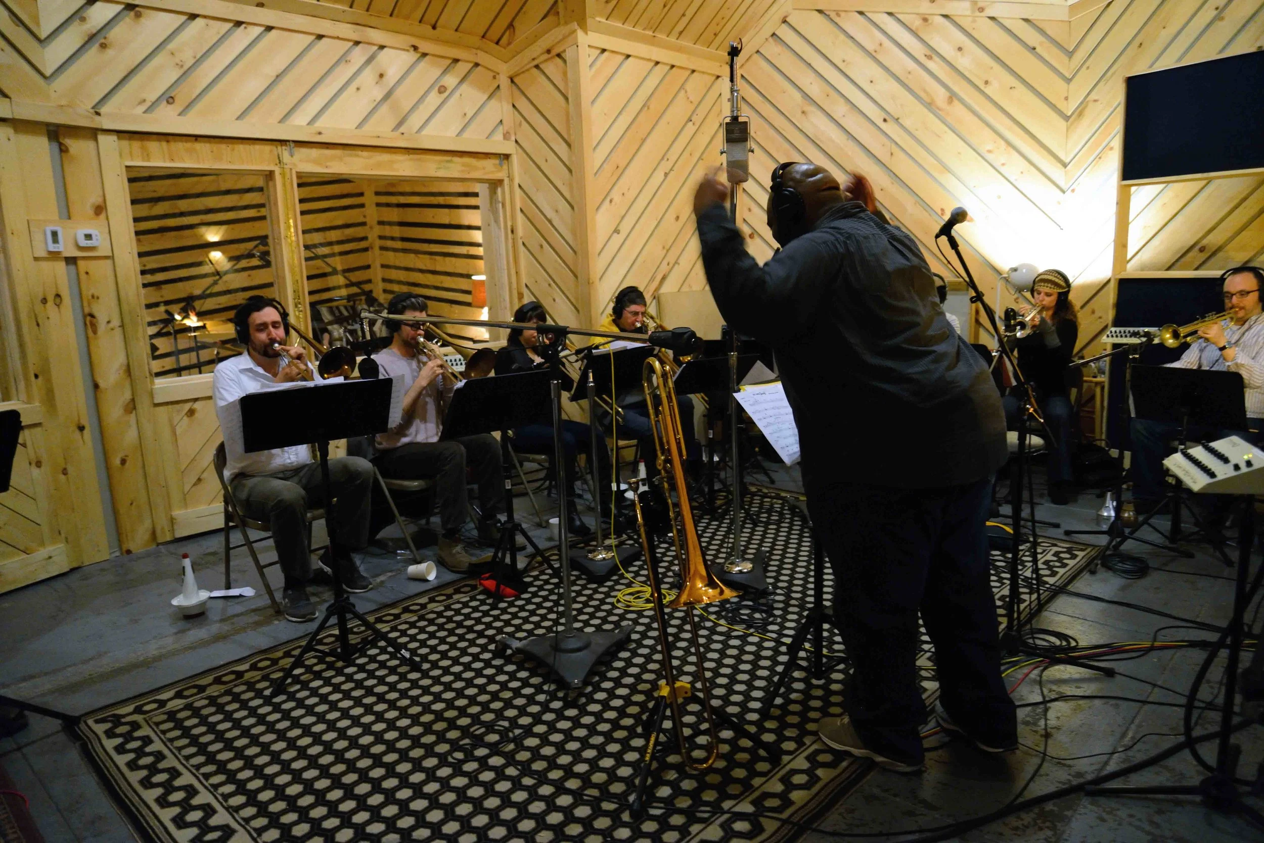  Ryan Cavan, drums. Dan Reitz, trombone, Rick Parker, trombone, Alaina Alster, trombone, Robert Stattel, bass trombone, Colin Brigstocke, trumpet, Alicia Rau, trumpet, Pablo Masis, trumpet. David White, Music Director. David White Jazz Orchestra. The