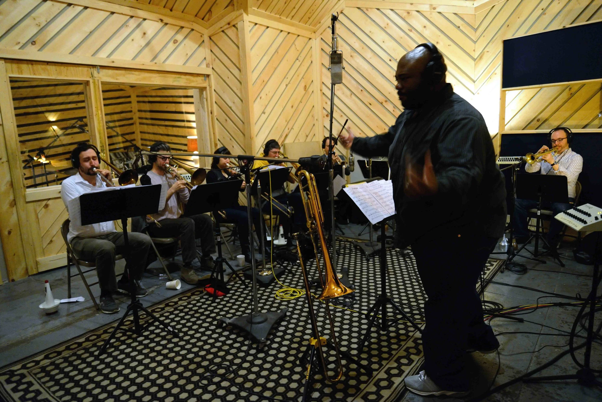  Ryan Cavan, drums. Dan Reitz, trombone, Rick Parker, trombone, Alaina Alster, trombone, Robert Stattel, bass trombone, Colin Brigstocke, trumpet, Alicia Rau, trumpet, Pablo Masis, trumpet. David White, Music Director. David White Jazz Orchestra. The