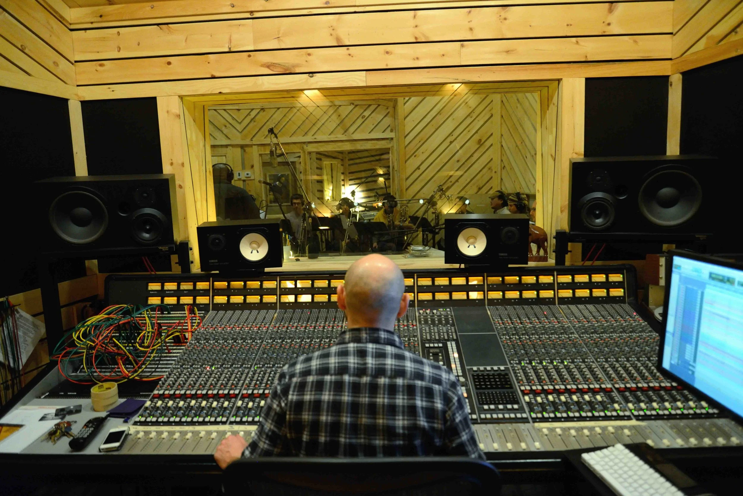  Aaron Nevezie, recording engineer. David White Jazz Orchestra. The Chase. Mister Shepherd Records (MSR-10615). Recording session at The Bunker Studio, Brooklyn, NY. 2014. Photo by Joe Josephs.   