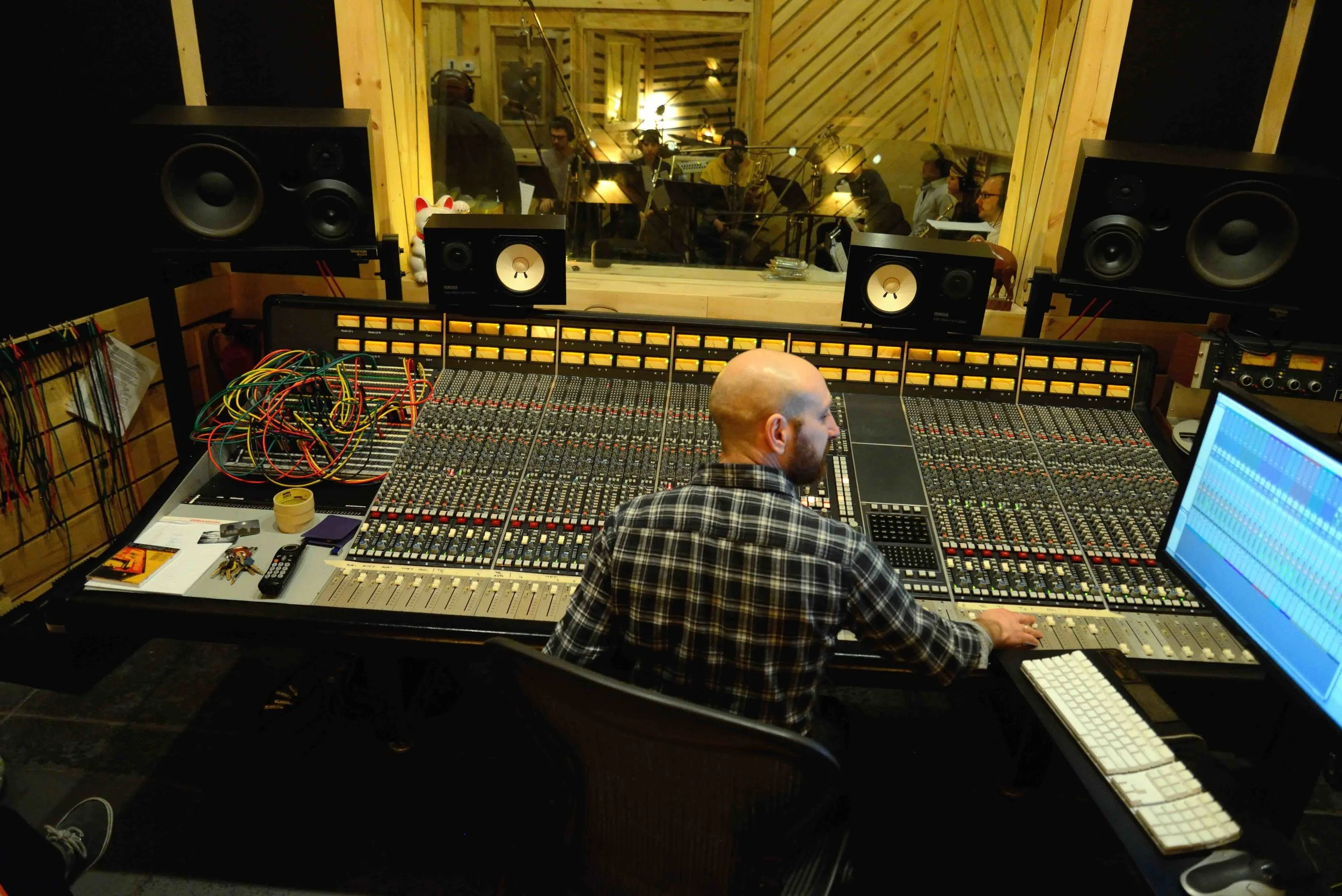  Aaron Nevezie, recording engineer. David White Jazz Orchestra. The Chase. Mister Shepherd Records (MSR-10615). Recording session at The Bunker Studio, Brooklyn, NY. 2014. Photo by Joe Josephs.   