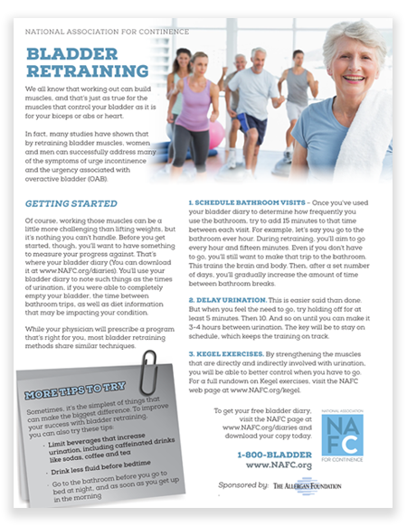 BLADDER RETRAINING HINTS AND TIPS