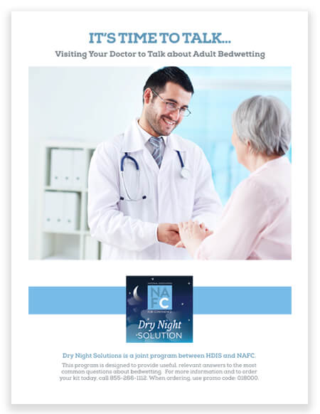 It's Time To Talk To Your Doctor About Adult Bedwetting Brochure