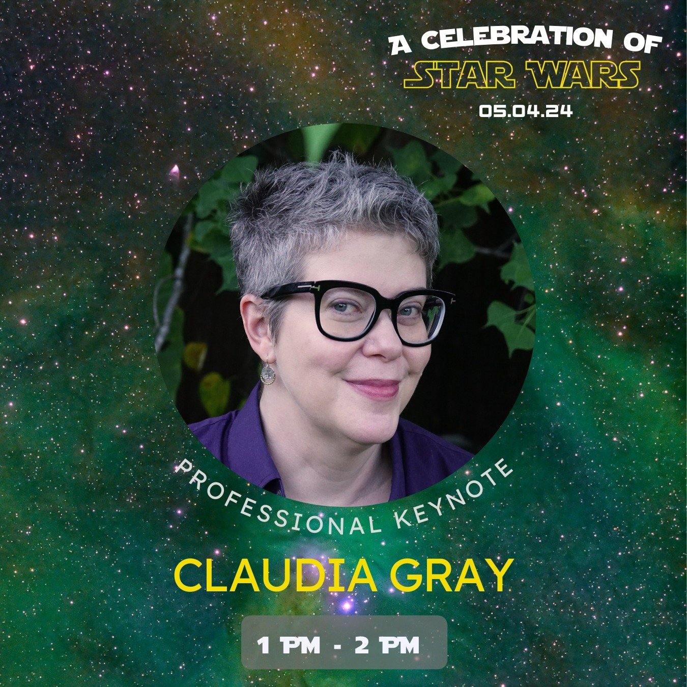 We&rsquo;re thrilled to welcome Claudia Gray, the author of Star Wars: Bloodline, Leia, Lost Stars, Master and Apprentice as our professional keynote speaker! You can tune into her presentation in person in Room 805 or online from 1 pm - 2 pm!