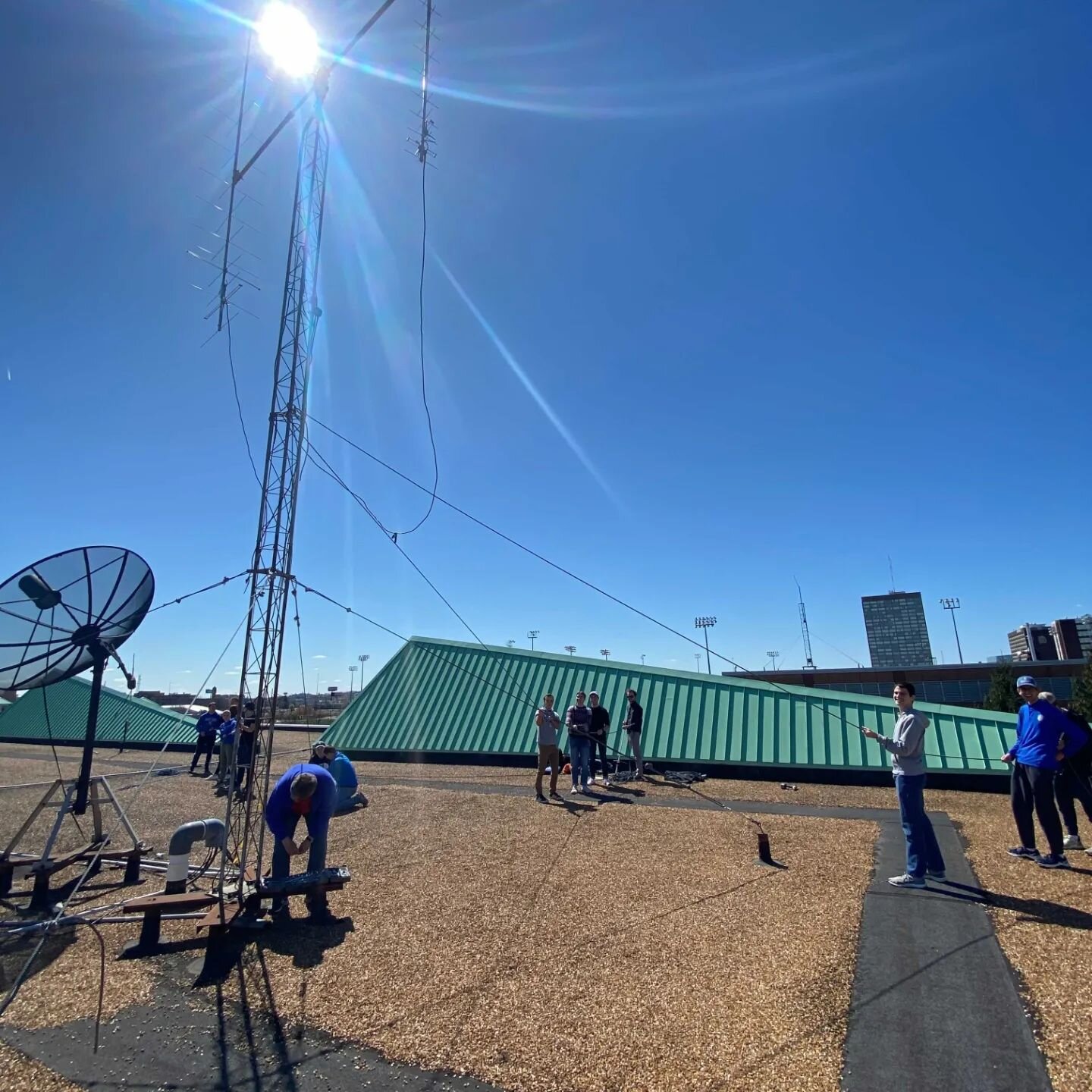 SSRL had a busy workday today. We lowered our antenna to preform required maintenance ahead of our Darla-1 Mission. Thank you to the entire team for your help this would not have been possible without you. #antenna #ssrl #slu #space #groundoperations