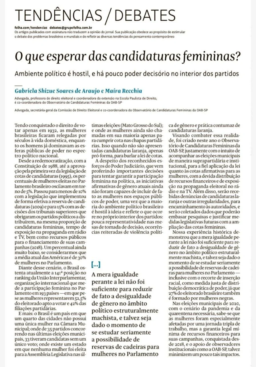 O que esperar das candidaturas femininas?