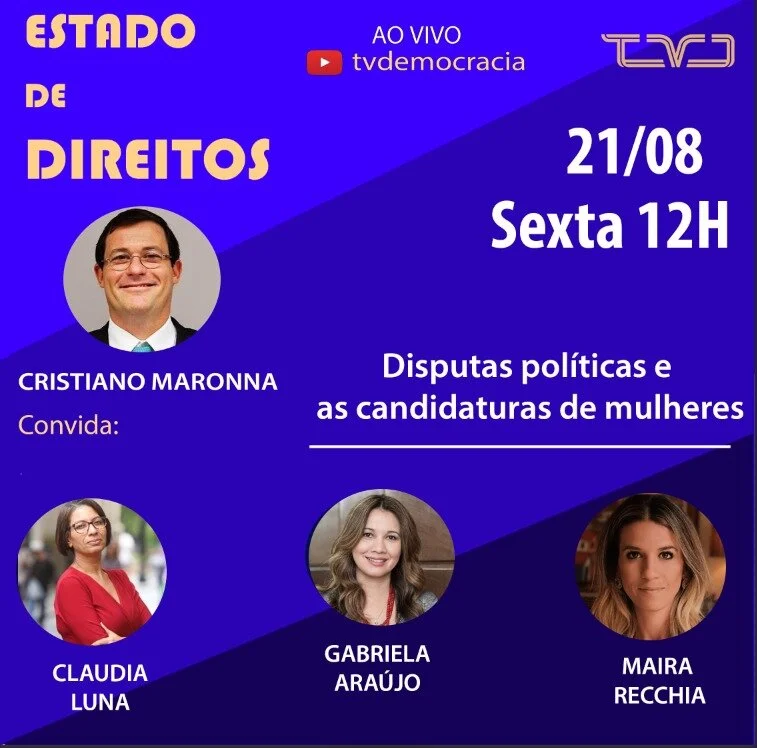 Gabriela Araujo participa de debate na TV Democracia: assista aqui o vídeo.