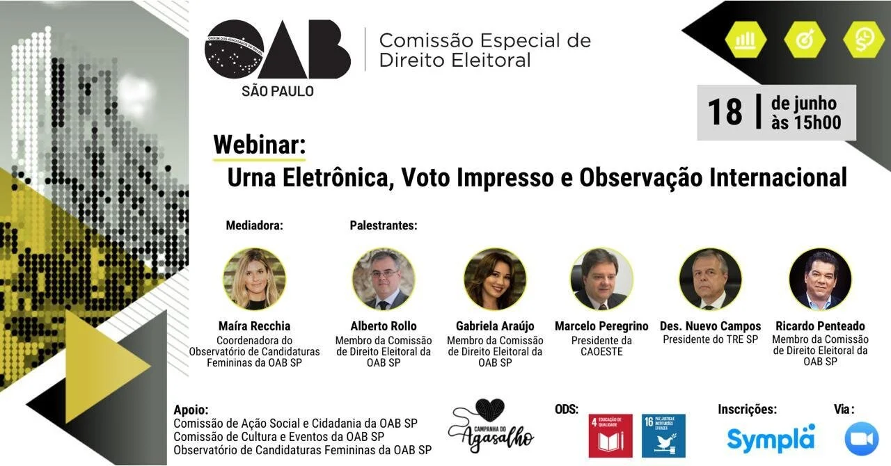 Gabriela Araujo participa de Webinar da Comissão de Direito Eleitoral da OAB/SP